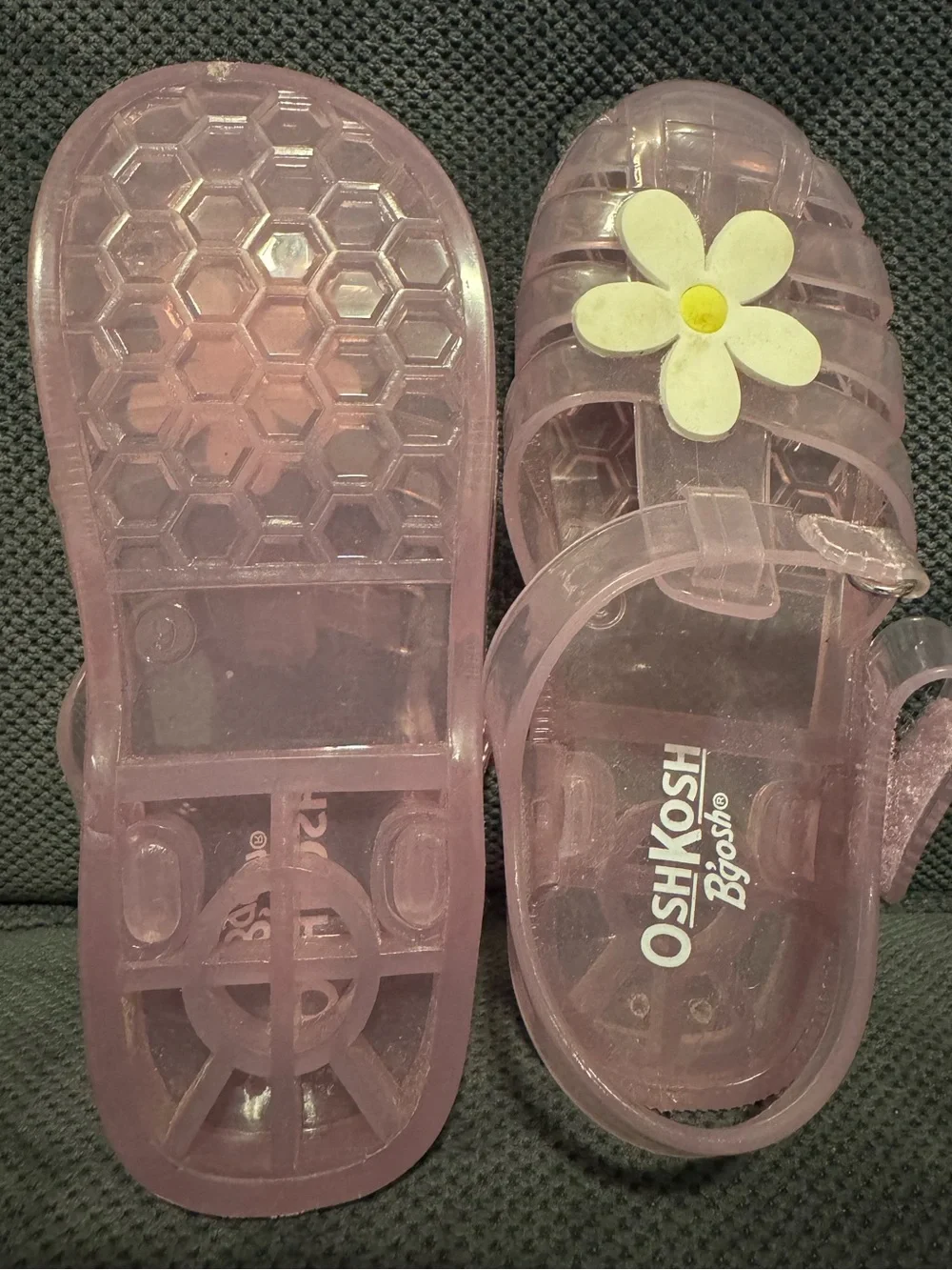 OshKosh B'gosh Light Pink Jelly Sandals with Daisy Accent